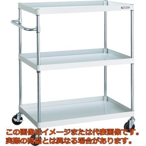 【代引不可・配送日時指定不可】ＴＲＵＳＣＯ　ツールワゴン　フェニックスワゴン　省音　９００Ｘ６００ＸＨ１２００　３段　ホワイト