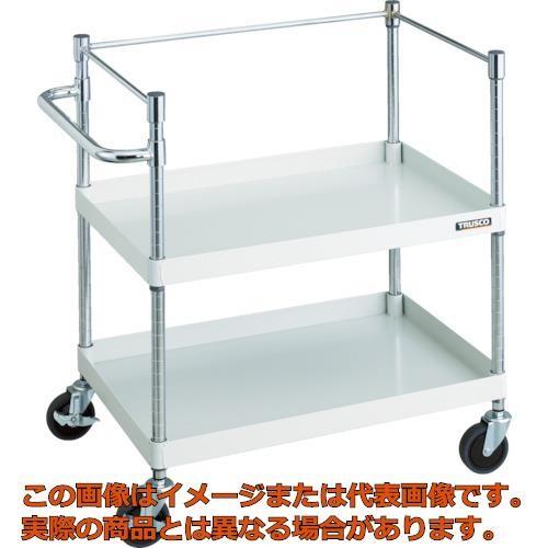 【代引不可・配送日時指定不可】ＴＲＵＳＣＯ　ツールワゴン　フェニックスワゴン　省音　７５０Ｘ５００ＸＨ８８０　３方枠付　ホワイト
