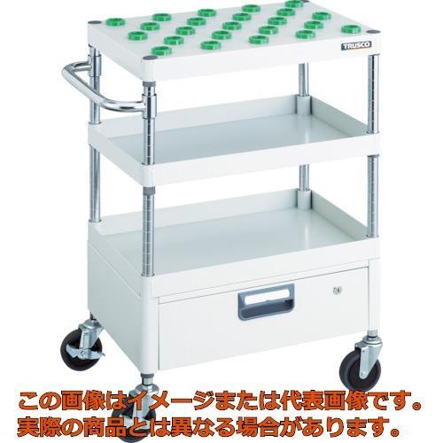 【代引不可・配送日時指定不可】ＴＲＵＳＣＯ　ツールワゴン　フェニックスワゴン　省音　７５０Ｘ５００　１段引出付　ＢＴ−３０　ホワイト