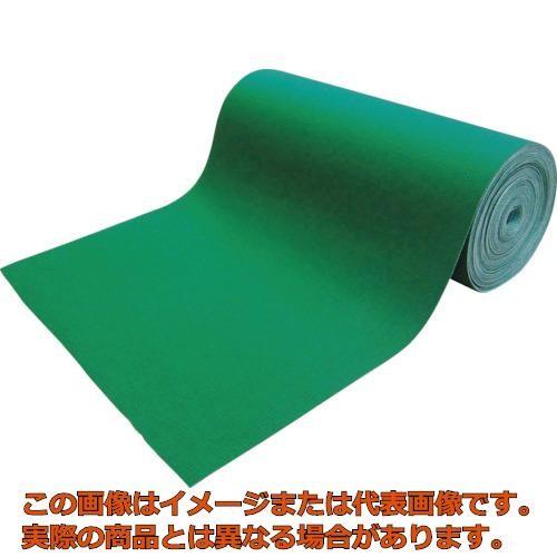 【代引不可・配送日時指定不可】ＴＲＵＳＣＯ　吸油・吸水ロールマット　緑　裏面フィルム付　幅９００ｍｍｘ２５ｍ