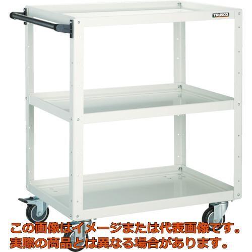 【代引不可・配送日時指定不可】ＴＲＵＳＣＯ　イーグルワゴン　９００×６００×Ｈ７４０　ウレタン４輪自在　ホワイト
