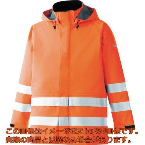 ミドリ安全　雨衣　レインベルデＮ　高視認仕様　上衣　蛍光オレンジ　Ｌ