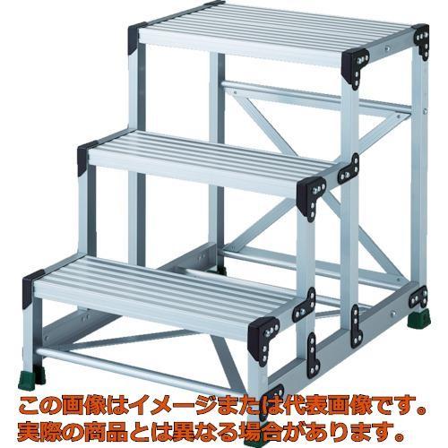 【代引不可・配送日時指定不可】ＴＲＵＳＣＯ　アルミ合金製作業台　３段　高さ０．７５ｍ　天板６００×４００