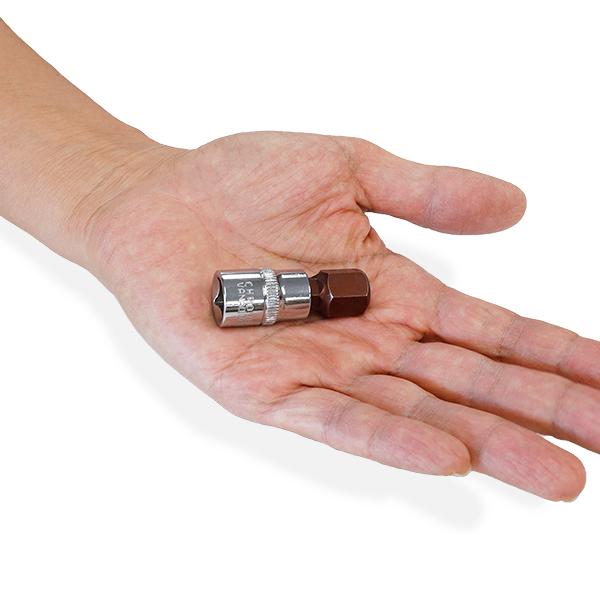 へクスビットソケット 単品販売 六角レンチ ソケットレンチ差込角9.5mm (3/8インチ) 全長約47mm ヘックス HEX H3/H4/H5/H6/H8/H10/H12/H14 |  | 05