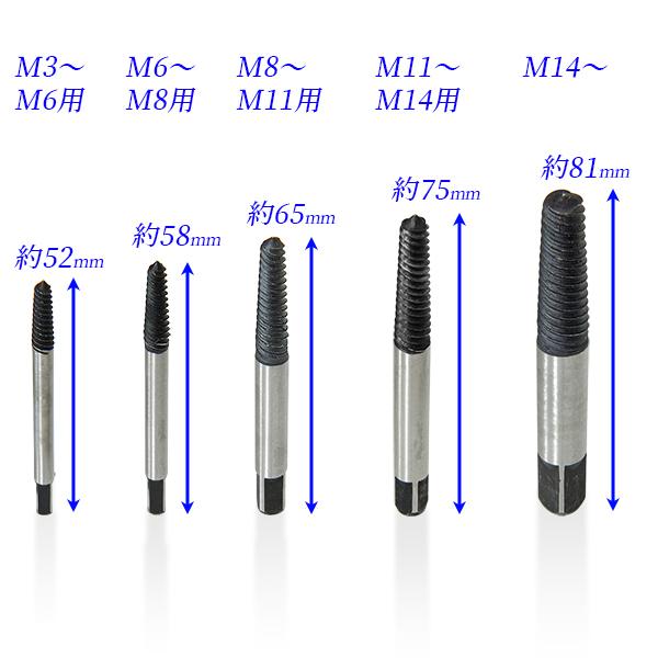 折れたやつです エキストラクター 鉄鋼用ドリル ハンドル付 11個組 スクリュー