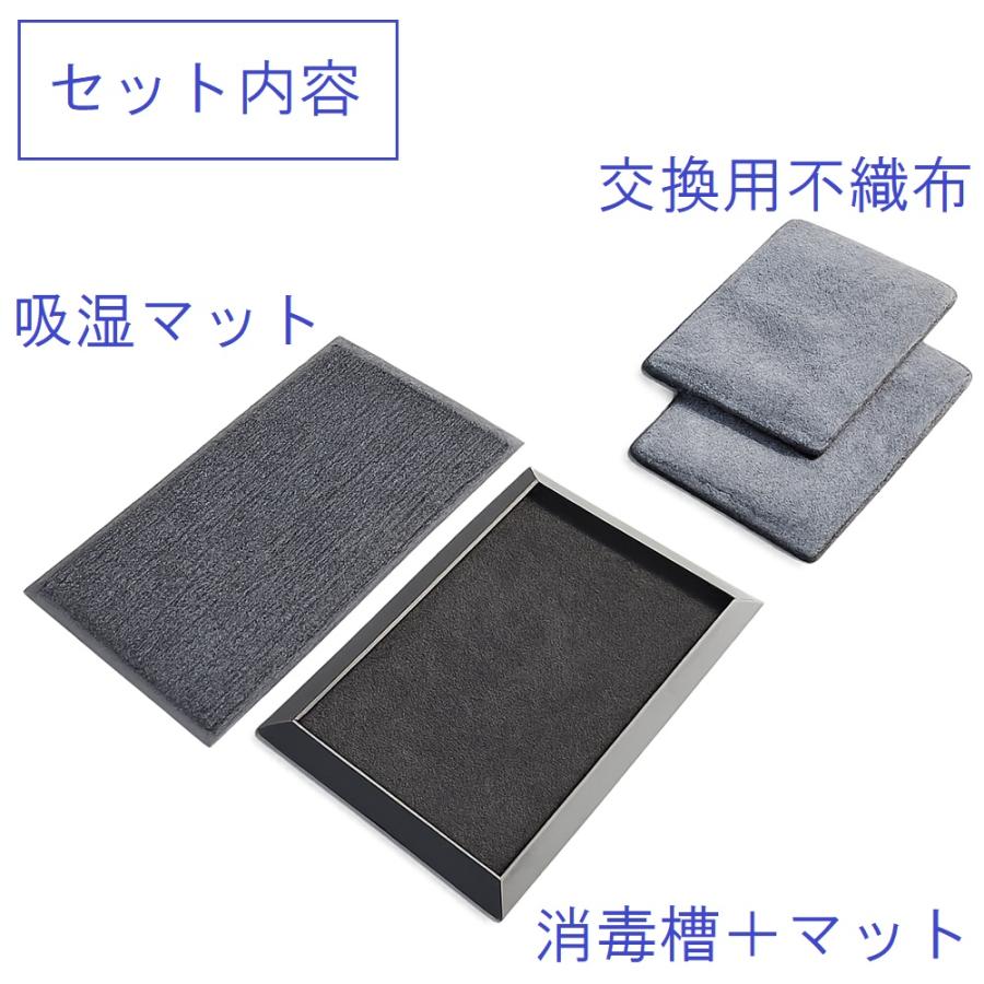 消毒マット2枚セット 消毒マット 吸湿マット 交換用マット2枚の計4点セット 靴底消毒 伝染病