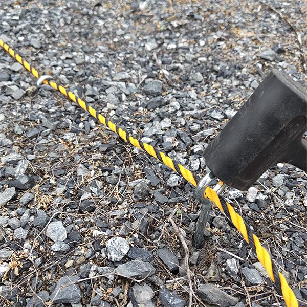 丸形 ロープ止め 4本 全長250mm 25cm 直径8mm ロープ釘 駐車場