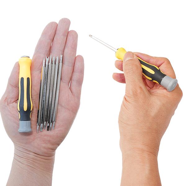 差し替え式6本12種 差し替えドライバー Ph0 −3.0mm −2.0mm 三角2.3mm U2.3mm Y0、T5、T6、T7、T8、T10、T15　アウトレット |  | 05