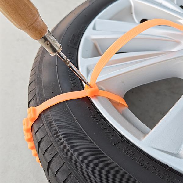 プラスチック タイヤチェーン20本 オレンジ/乗用車ミニバン軽自動車