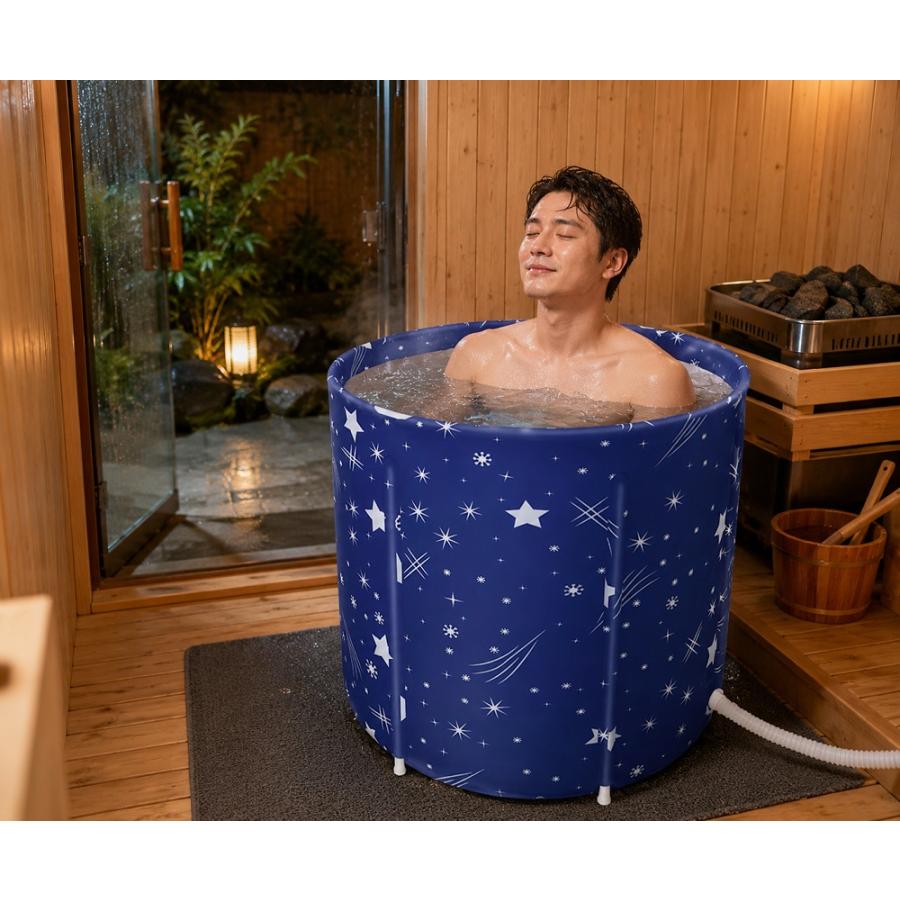 折り畳み浴槽 簡易浴槽 桶 水風呂 熱中症対策 厚手保温材使用 キャンプ