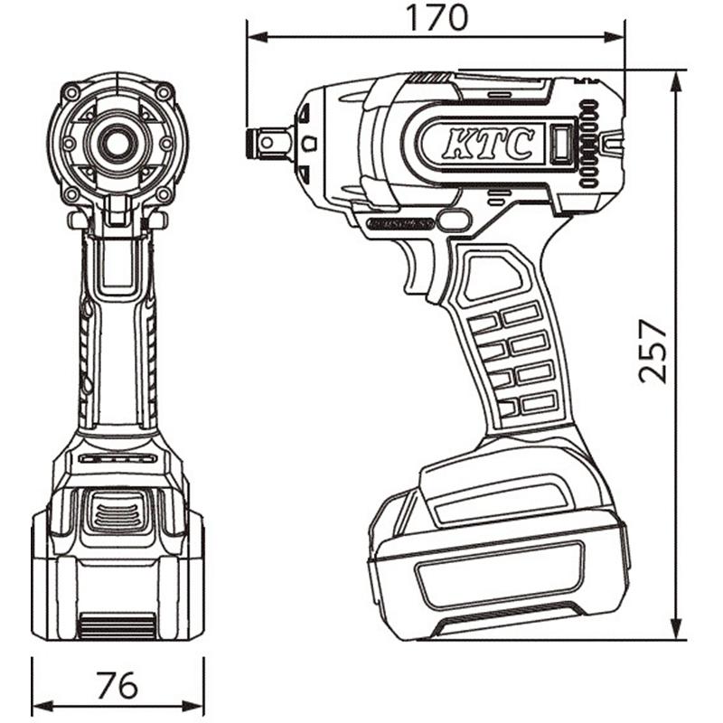 KTC JTAE473A 12.7SQコードレストルクリミットインパクトレンチセット｜kougukeikaku｜02