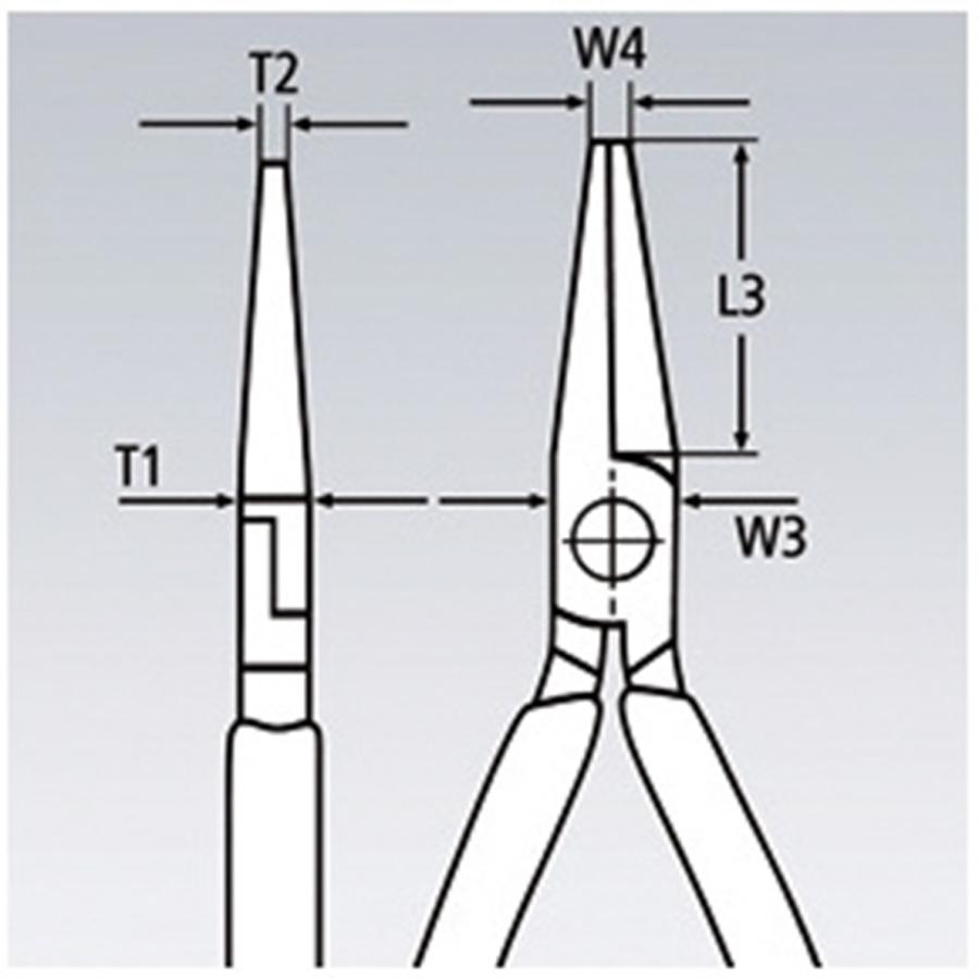 KNIPEX クニペックス 2612-200TBK 先長ラジオペンチ 落下防止(BK