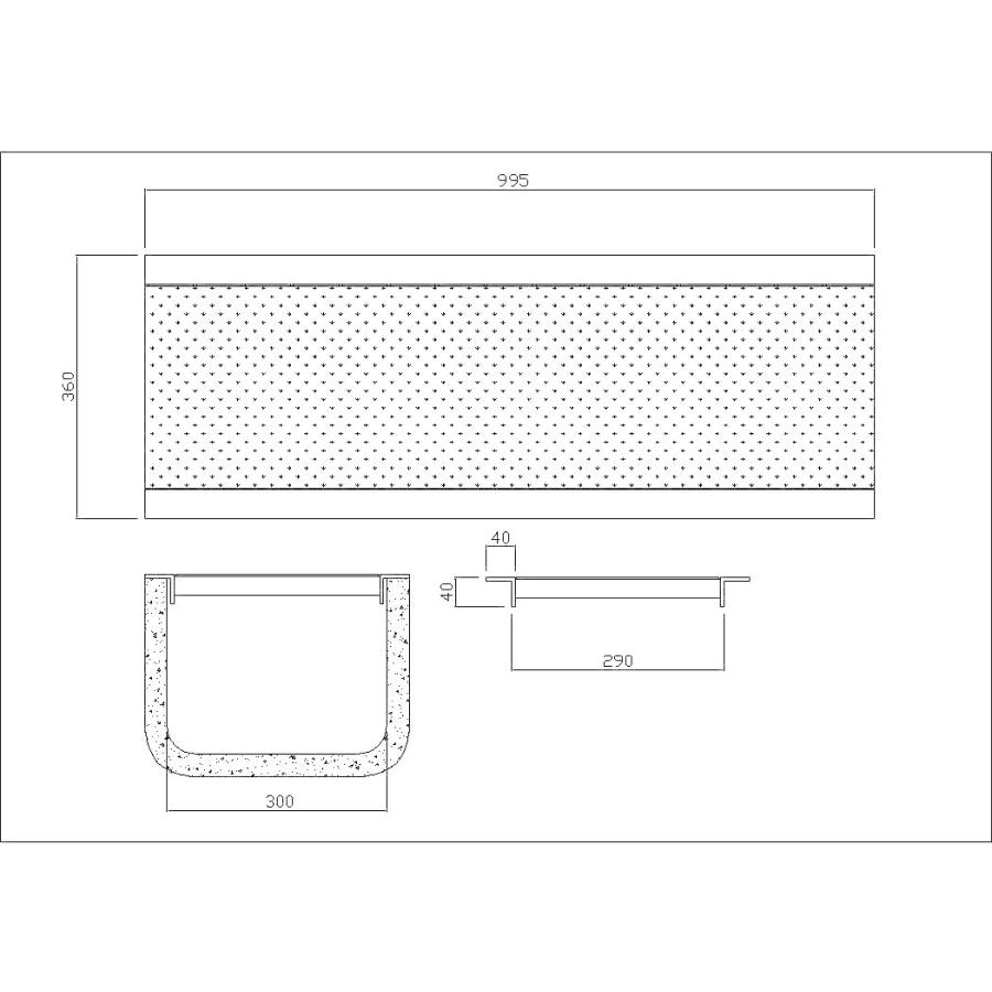 グレーチング 溝幅300用 荷重:T-2(乗用車) HUK-300 縞鋼板付 U字溝用 法山本店｜kouguland｜02