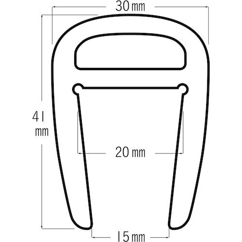 緑十字 ショックレスガード(H鋼用緩衝材) 適応幅17〜21mm グレー 全長1m ショックレスガード-30GL(1本) 品番：246206｜kouguland｜02