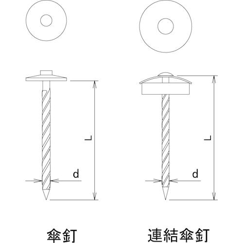 ダイドーハント ガルバ波板専用 連結傘釘スクリュー 13X41 10連入り (1袋) 品番：10176038｜kouguland｜02