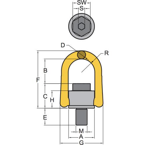 YOKE　アンカーポイント　M42　(1個)　品番：8-231-156　16t