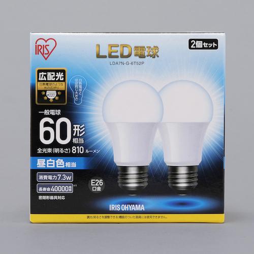 IRIS(アイリス) 567953 LED電球 E26 広配光 60形相当 昼白色 2個セット (1箱) 品番：LDA7N-G-6T52P｜kouguland｜02