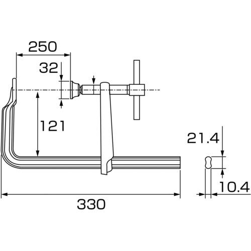 エビ L型クランプ エビ万力 バーハンドル標準型 250mm×121mm (1丁) 品番：BM2512A｜kouguland｜05