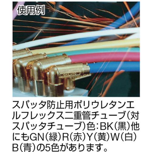 チヨダ 千代田通商 LE-12-20 BK ポリウレタンチューブ エルフレックス二重管チューブ 中径12mm/全長20m 黒 (1巻)_2