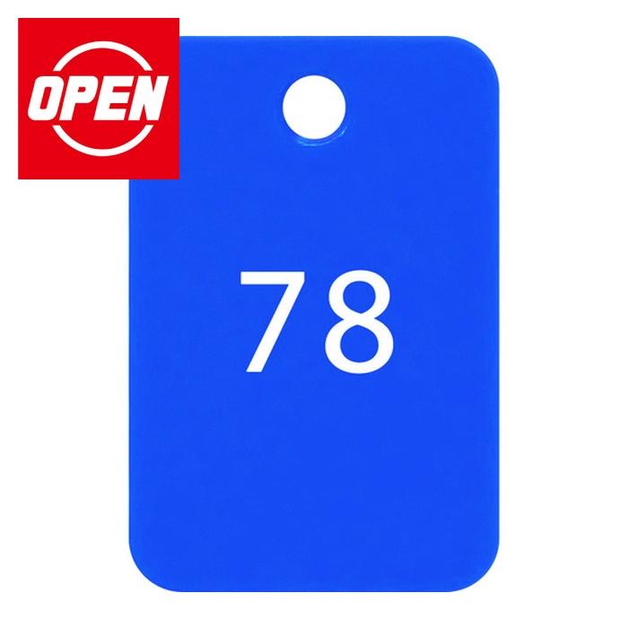 オープン工業 OPEN 番号札 四角 大 番号入り76~100 青 (25枚入) (1箱