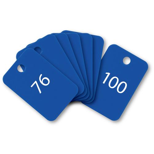 オープン工業 OPEN 番号札 四角 大 番号入り76~100 青 (25枚入) (1箱
