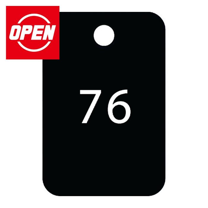 オープン工業 OPEN 番号札 四角 大 番号入り76~100 黒 (25枚入) (1箱