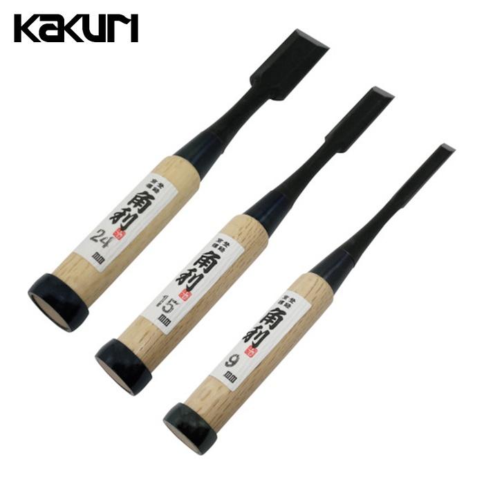 い 角利産業 角利 KAKURI 追入のみ 面取3本組 9・15・24mm白樫柄 (1S
