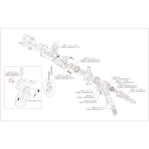 キトー キトーレバーブロックL5形 LB008・LB010・LB016・LB025用部品 バネジク (1個) 品番：L2BA008-92211｜kouguland｜02