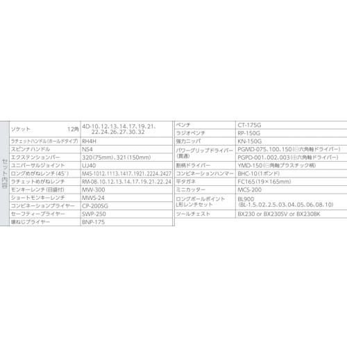 TONE トネ TSS450BK 整備用工具セット ツールセット 差込角12.7mm 62点セット マットブラック (1S)_3