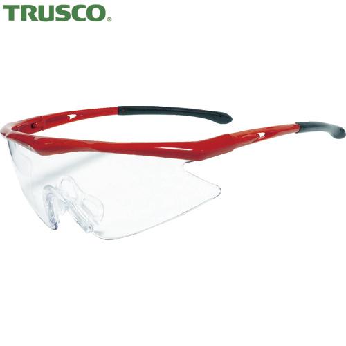 トラスコ　一眼型安全メガネ　フレームレッド　レンズクリア　（1個）　品番：TSG-1856RE
