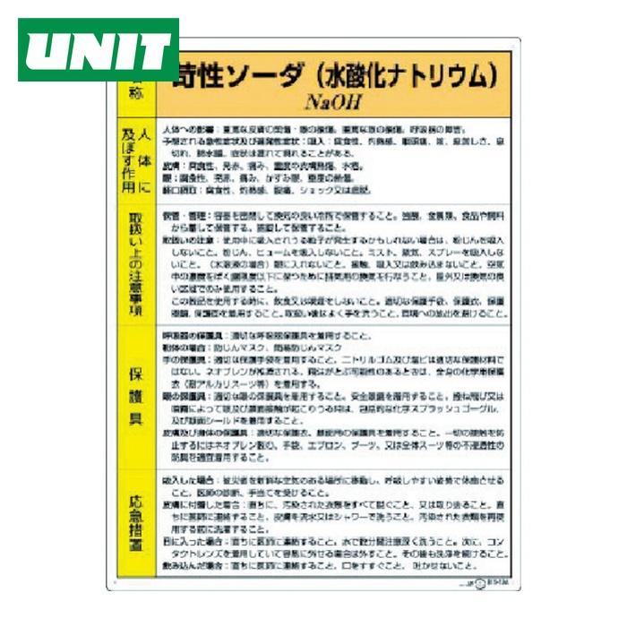 ユニット（UNIT） 特定化学物質標識 苛性ソーダ (1枚) 815-12A : 工具