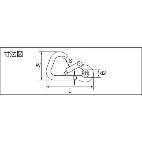 水本 ステンレス スナップフックBD型 線径5mm 長さ50mm (1個) 品番：B-1938｜kouguland｜02