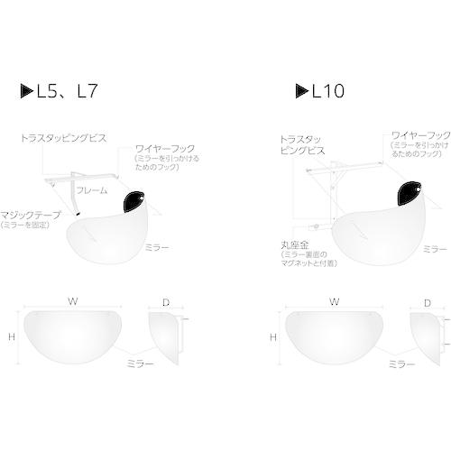 コミー ラミ 480×247 (1個) 品番:L5 安全ミラー 室内専用安全 コミー ラミ 480×247 (1個) 品番:L5 安全ミラー 室内専用安全