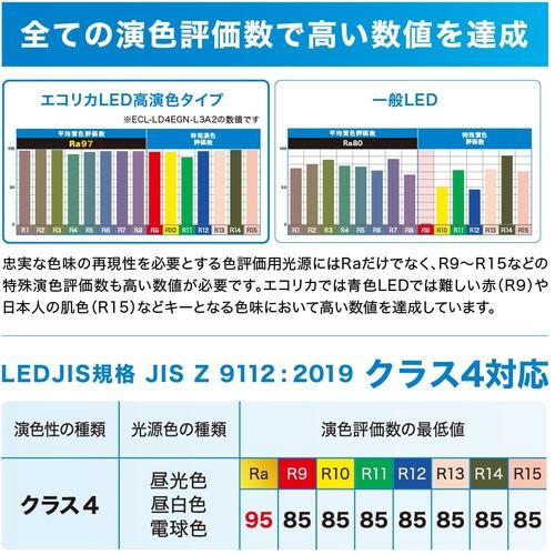 エコリカ 高演色 直管形LEDランプL3A2シリーズ 40形 昼白色(5000K)タイプ (1本) ECL-LD4EGN-L3A2の画像