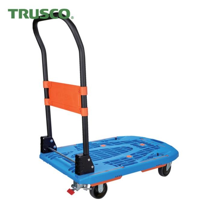 TRUSCO中山 トラスコ TRUSCO 樹脂台車 カルティオ 780X490 折畳 ブルー 