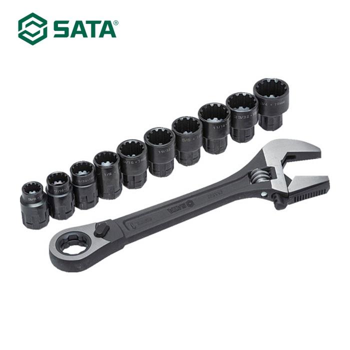 SATA ST09000 調整可能コンビネーションモンキーレンチソケットセット