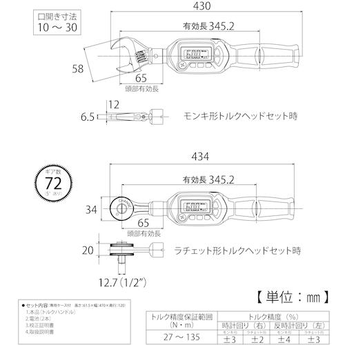 TOP（トップ） トップ工業 DS135-15BN モンキ形/ラチェット形 デジタル