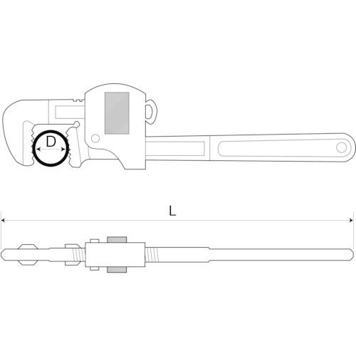 バーコ BAHCO NS200-300 防爆ノンスパーキングパイプレンチ 最大口開き40mm (1丁)_1
