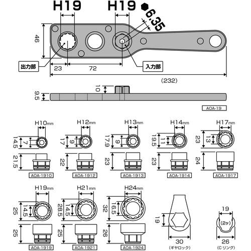 兼古製作所 アネックス Anex オフセットアダプター ソケットセットS2
