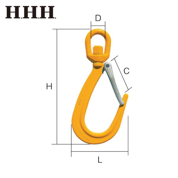 HHH スイベルファンドリーフックラッチ付 1．5t （1個） 品番：YF1.5 :ts-8290772:工具ランドヤフーショップ - 通販