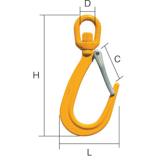 HHH(スリーエッチ) スイベルファンドリーフックラッチ付 1.5t (1個) 品番：YF1.5｜kouguland｜02