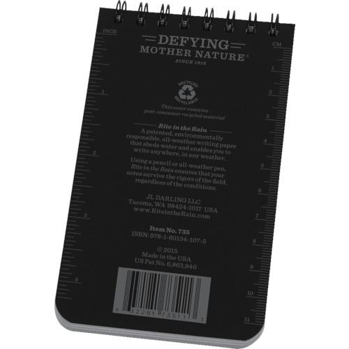 RITR 3X5 トップスパイラル ノートブック ユニバーサル ブラック (1冊) 品番：735｜kouguland｜06