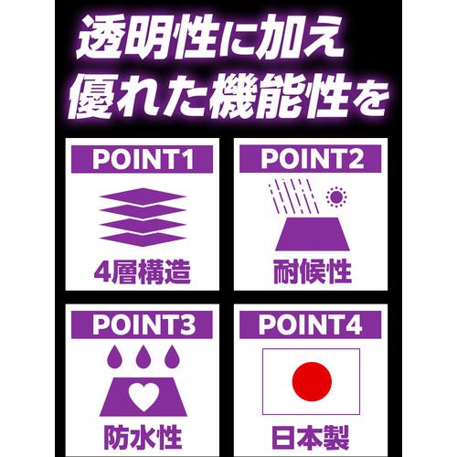 萩原工業 ターピー UVクリアシート(透明・糸入り) 2.7m×3.6m (1枚) UVC2736H_1
