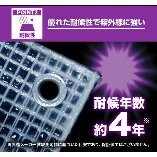 萩原工業 ターピー UVクリアシート(透明・糸入り) 2.7m×3.6m (1枚) UVC2736H_3