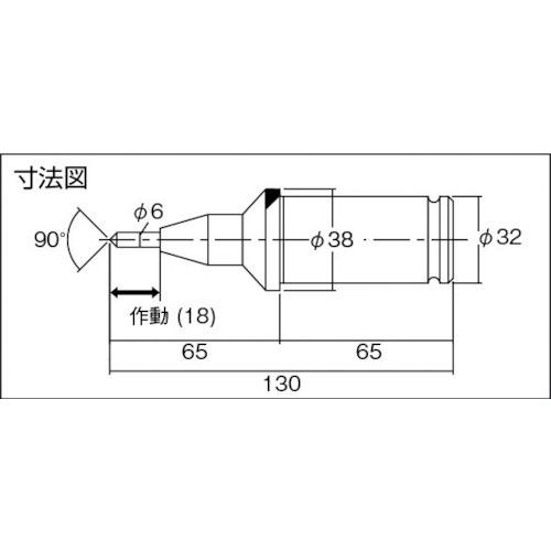 トラスコ TRUSCO ラインマスター硬質焼入タイプ 芯径6mm 先端角度90 (1本) L32-130_3