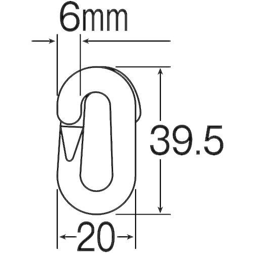 緑十字 プラスチックチェーン用ジョイント 黄 PJ-6Y 20×39.5(線径6φ) 2個組(1組) 品番：284143｜kougulandplus｜03