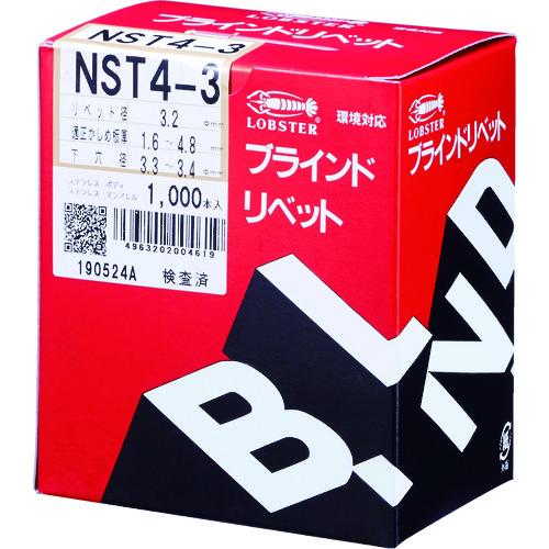 エビ　ブラインドリベット(ステンレス　ステンレス製)　4-3(1000本入)　(1箱)　品番：NST43　箱入