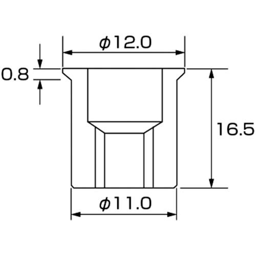 エビ　ブラインドナット“エビナット“(薄頭・スティール製)　板厚3.2　(1箱)　品番：NSK8M　M8×1.25(1000個入)