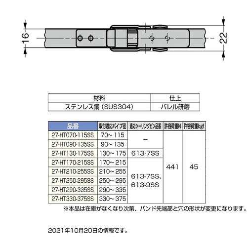 スガツネ工業 LAMP 27-HT130-175SS (120040438)ステンレス鋼製強力バンドクランプ (1個)_1