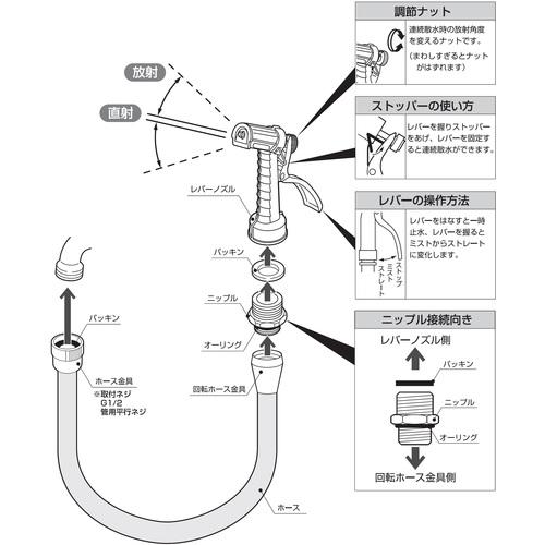 SANEI レバーノズルセット (1個) 品番：PN52-86X-W｜kougulandplus｜02